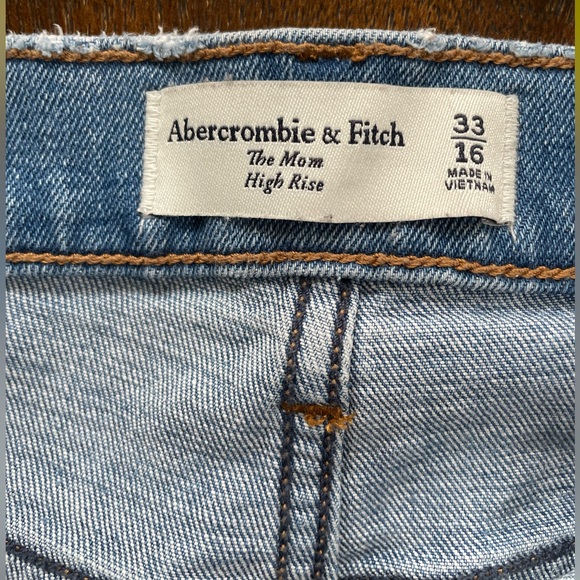 Abercrombie & Fitch Jeans Women 33/16 Blue The Mom High Rise Mid Wash Stretch - Picture 8 of 12